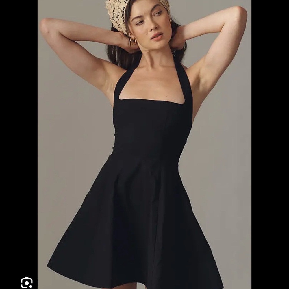 MAEVE Elegant Black Halter Dress